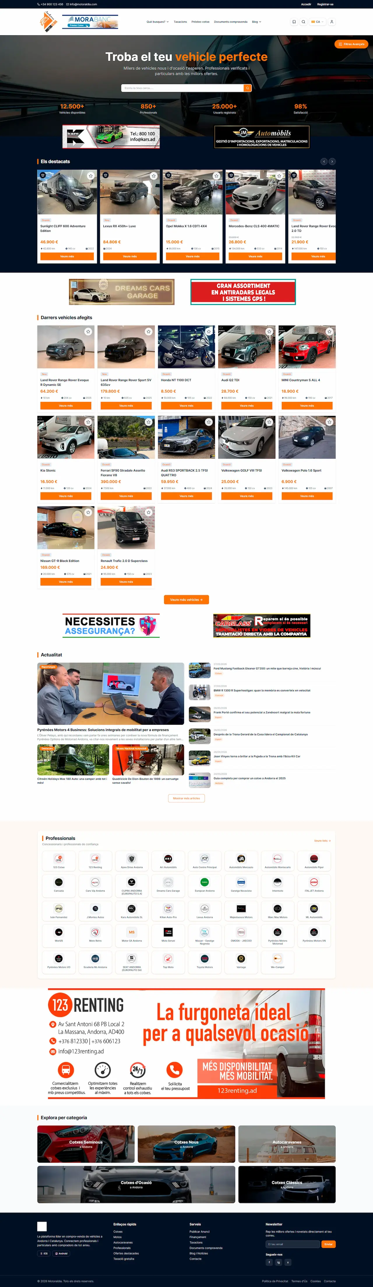 portal cotxes andorra desenvolupament web andorra