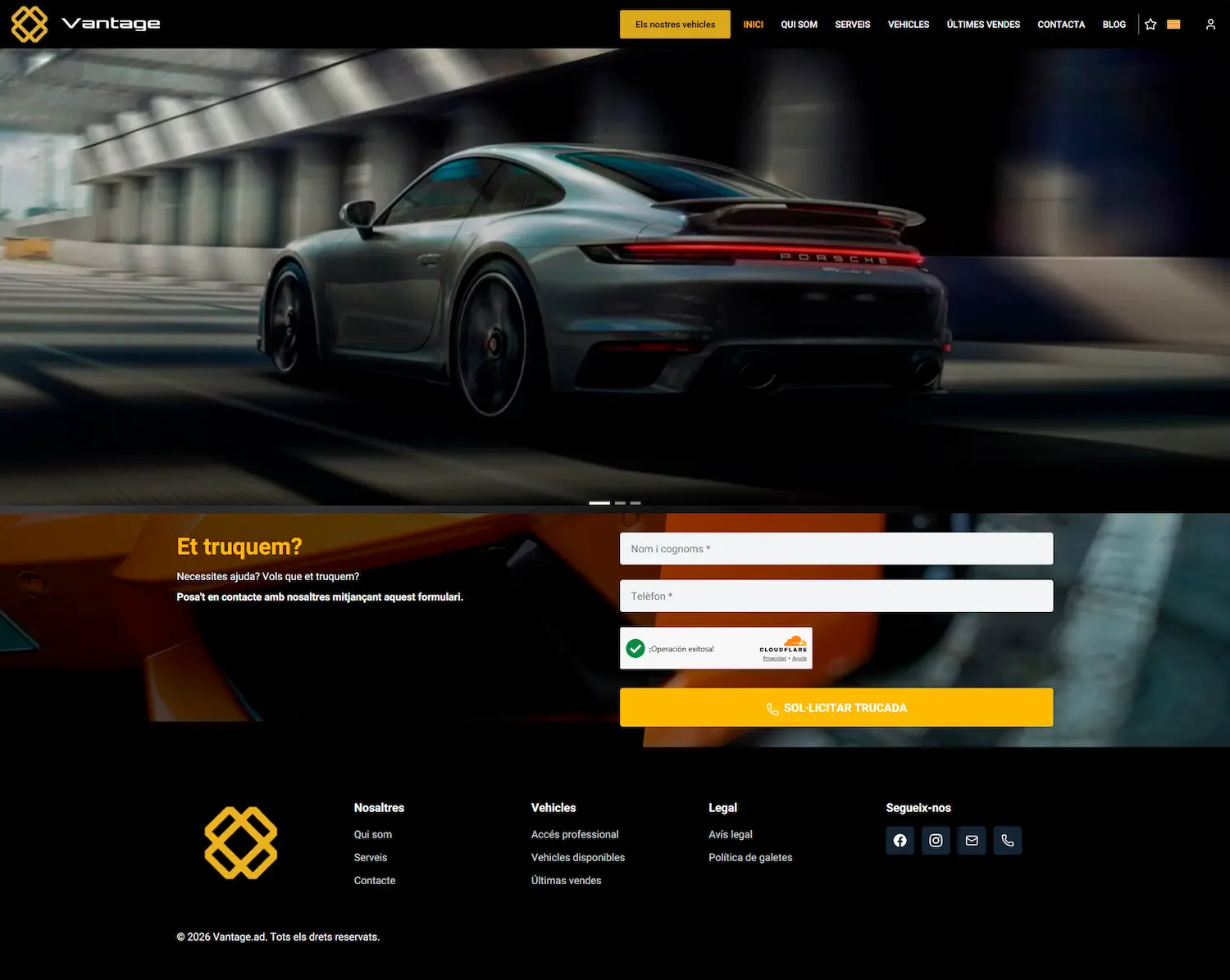 disseny web per a concesionari de cotxes